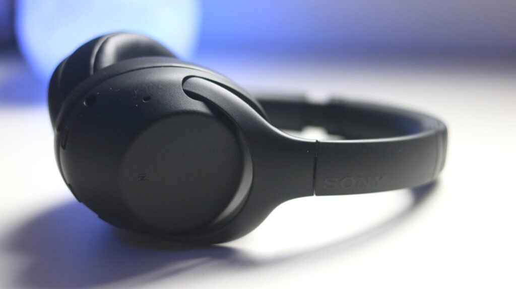 black headphones